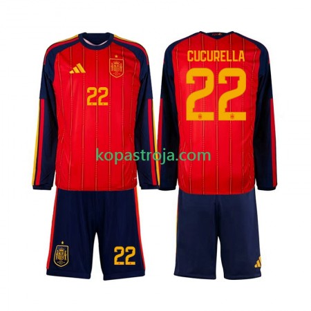 Billiga Fotbollströjor Spanien Marc Cucurella 22 Barn Hemma tröja WM 2026 Långärmad